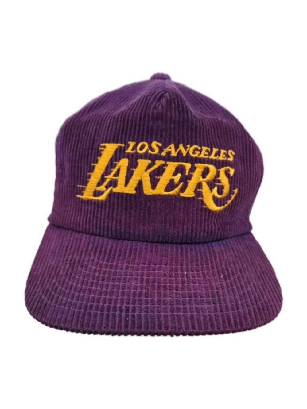 VTG Los Angeles MacGregor  Lakers Purple Gold  Corduroy Embroidered Cap Hat Cord